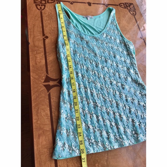 NFS - Charlotte Russe Mint & Silver Sequin Tank 💠 Large - Picture 4 of 7